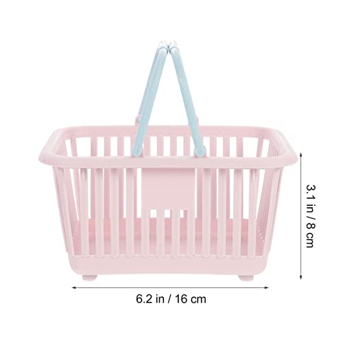 Kids Shopping Basket - Set of 3 Portable Plastic Baskets for Toy Storage and Play