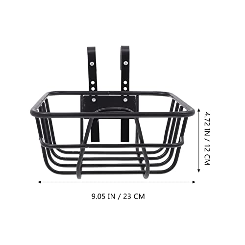 Small Black Bike Front Basket for Mountain Bikes - Kisangel Wire Metal Accessory