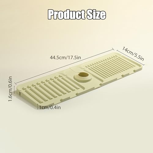 Premium Silicone Splash Guard for Kitchen Sink - Fast Drying, Stone Sink Protector (1 Pack, Gray)