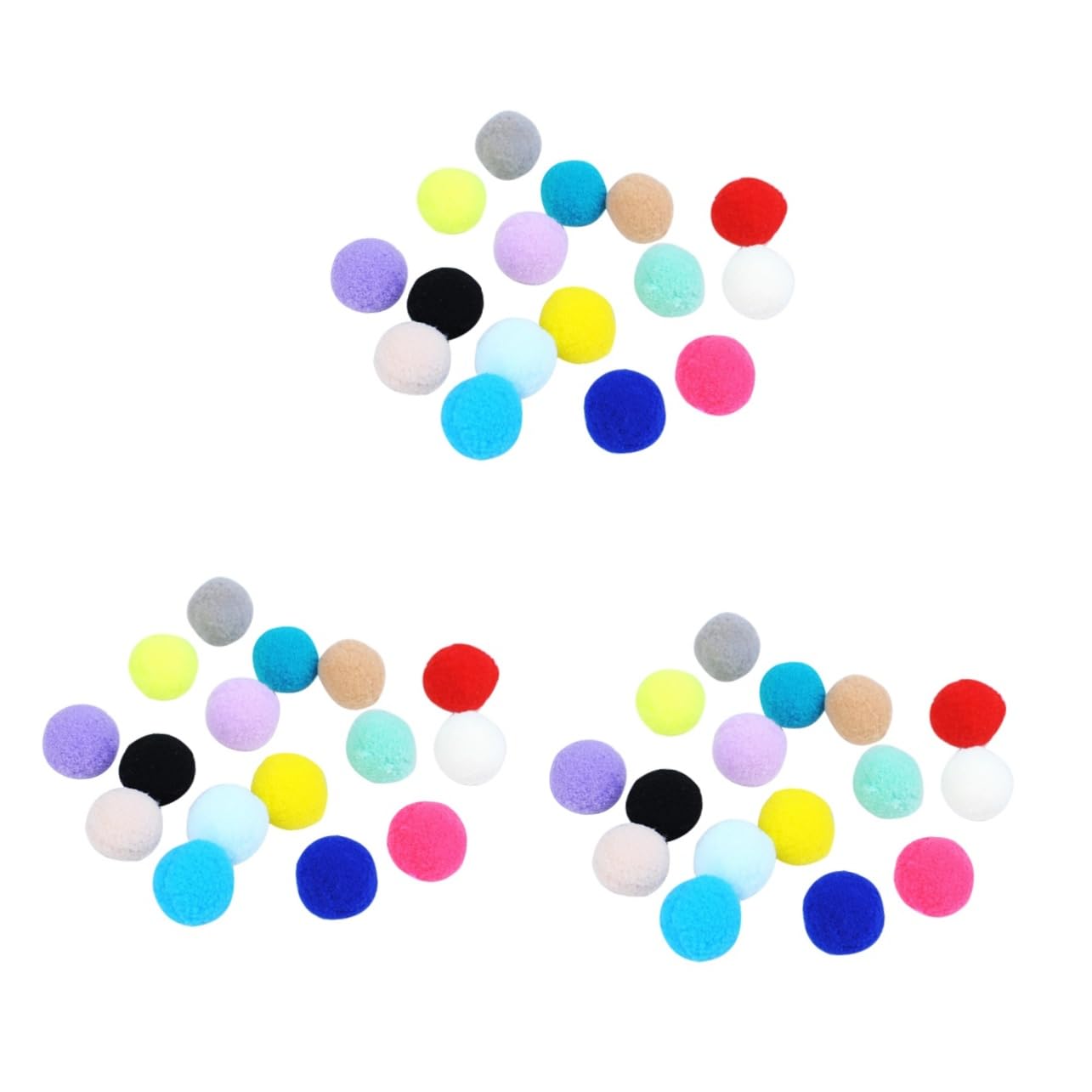 Kisangel 3 Sets Cute Soft Plush DIY Pom Balls Toy for Boys & Girls Cats