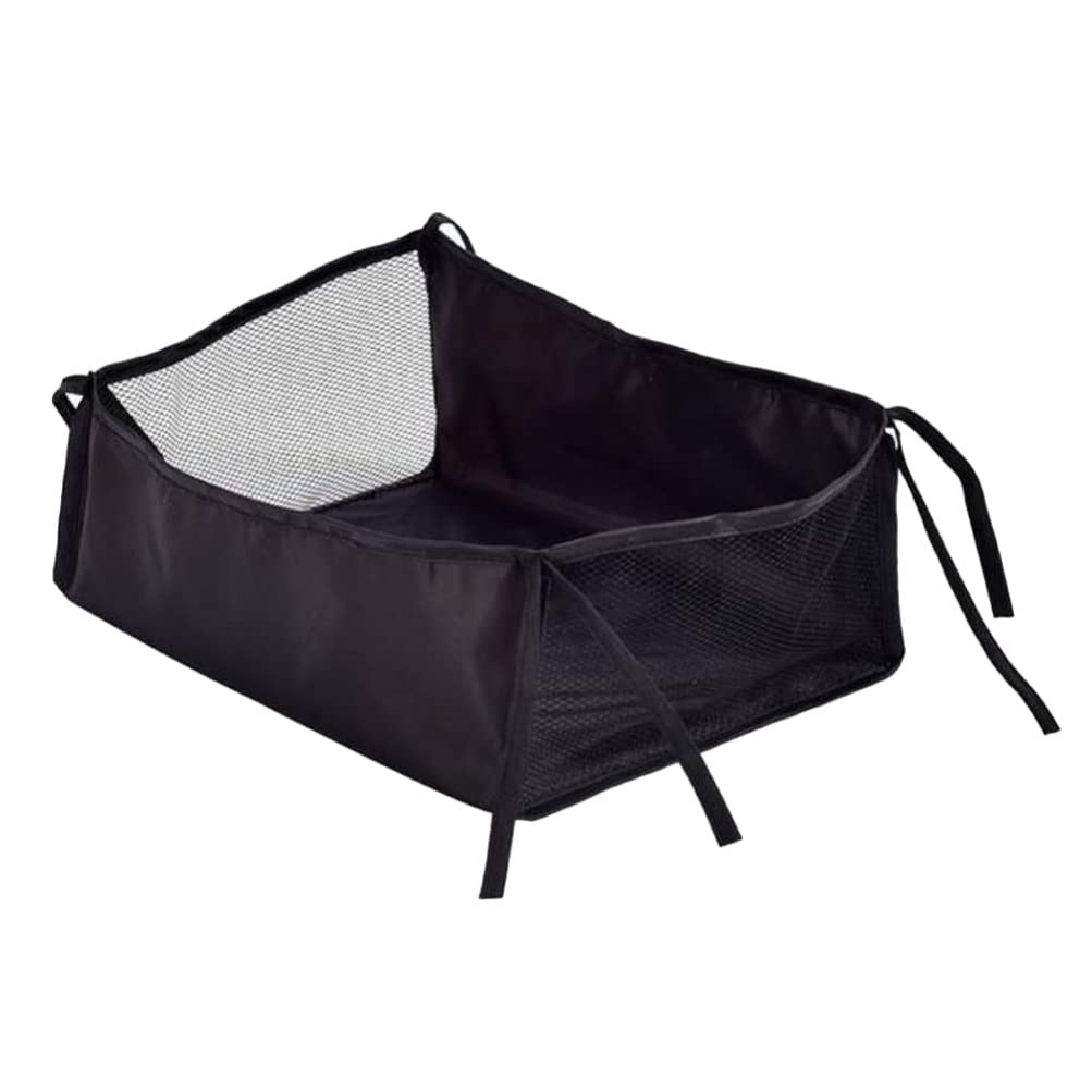 Universal Baby Stroller Organizer with Mesh Bottom Basket: Nappy Storage Pouch