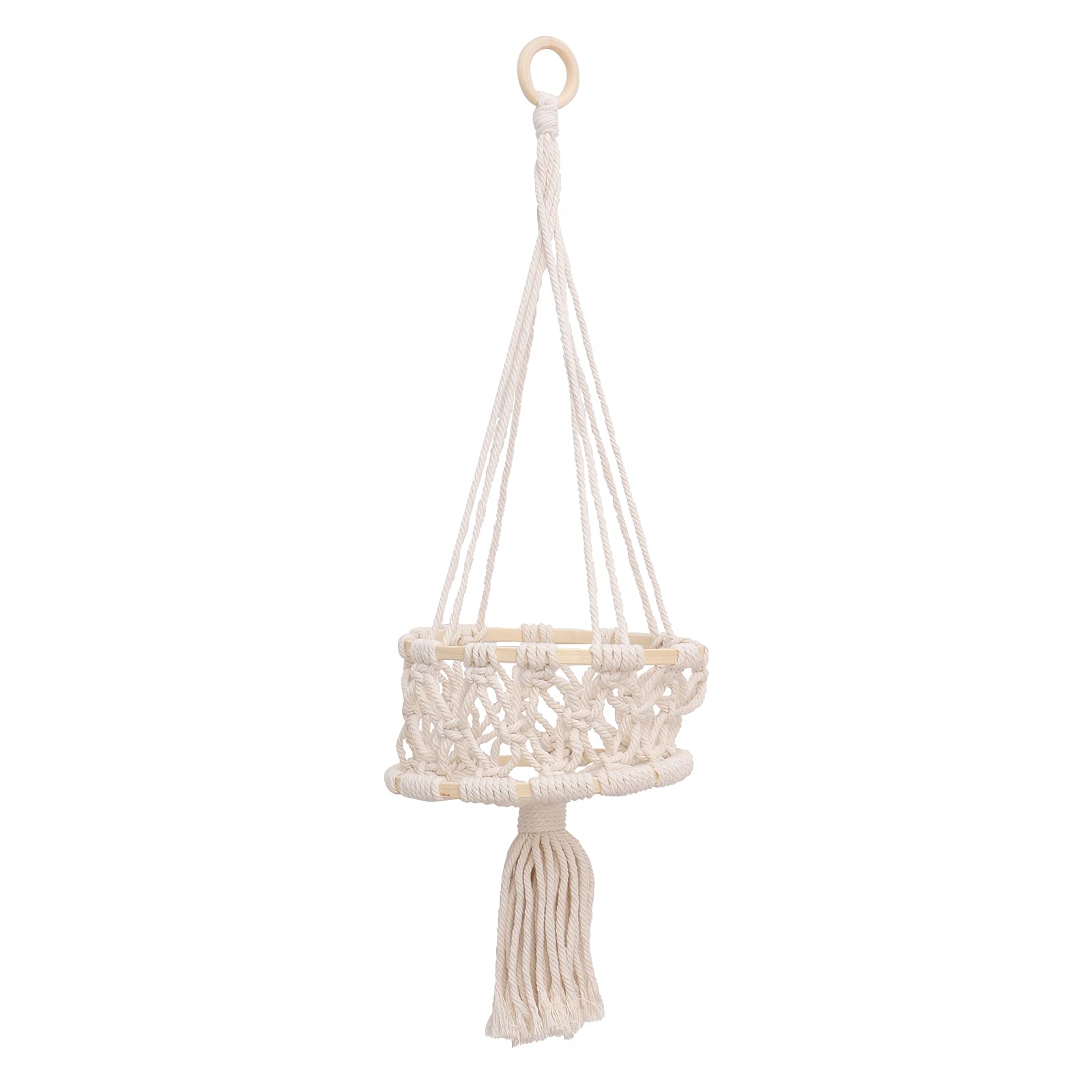 Hanging Plant Holder with Cotton Rope for Green Plants

Audience: General public interested in hanging plant holders and green plants.