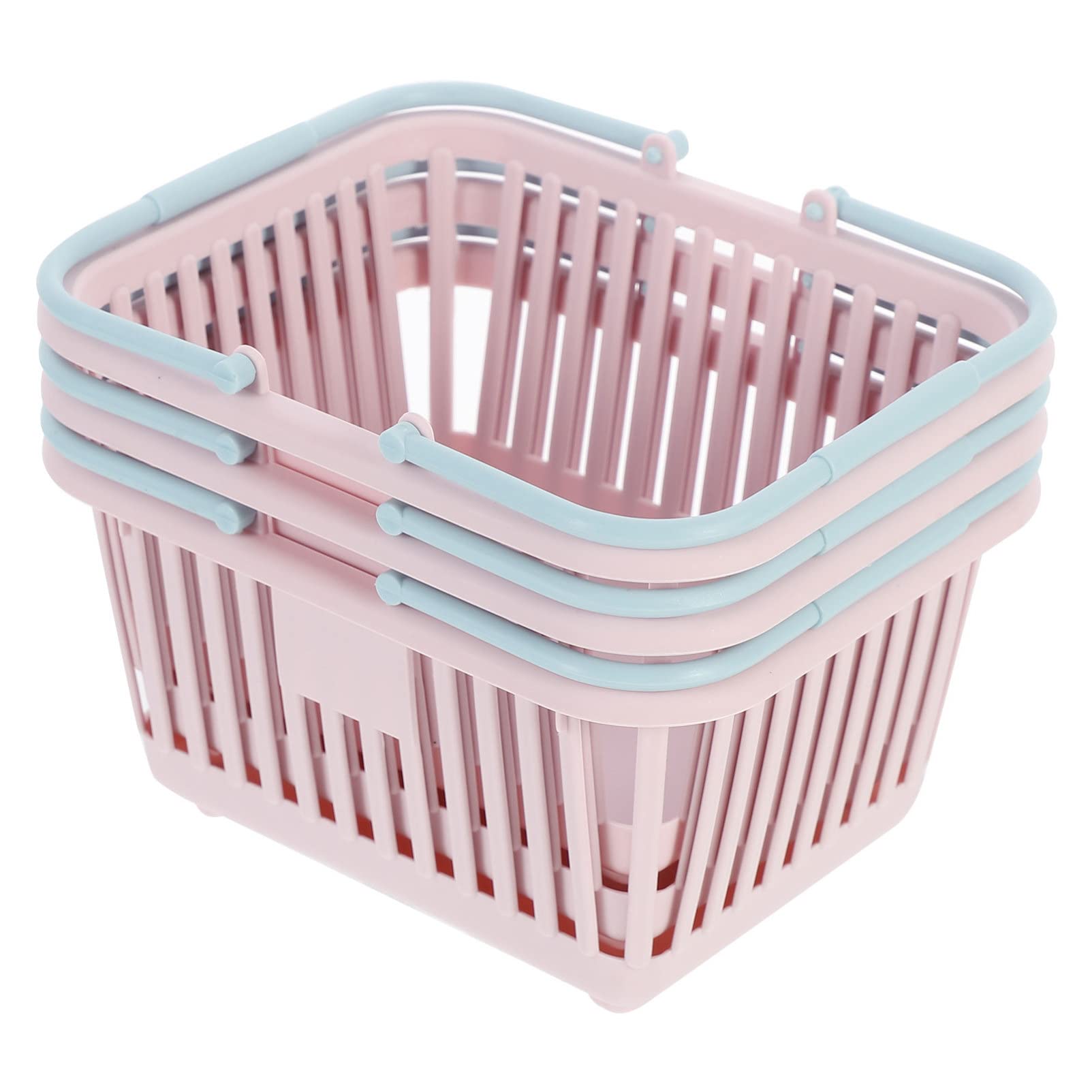 Kids Shopping Basket - Set of 3 Portable Plastic Baskets for Toy Storage and Play