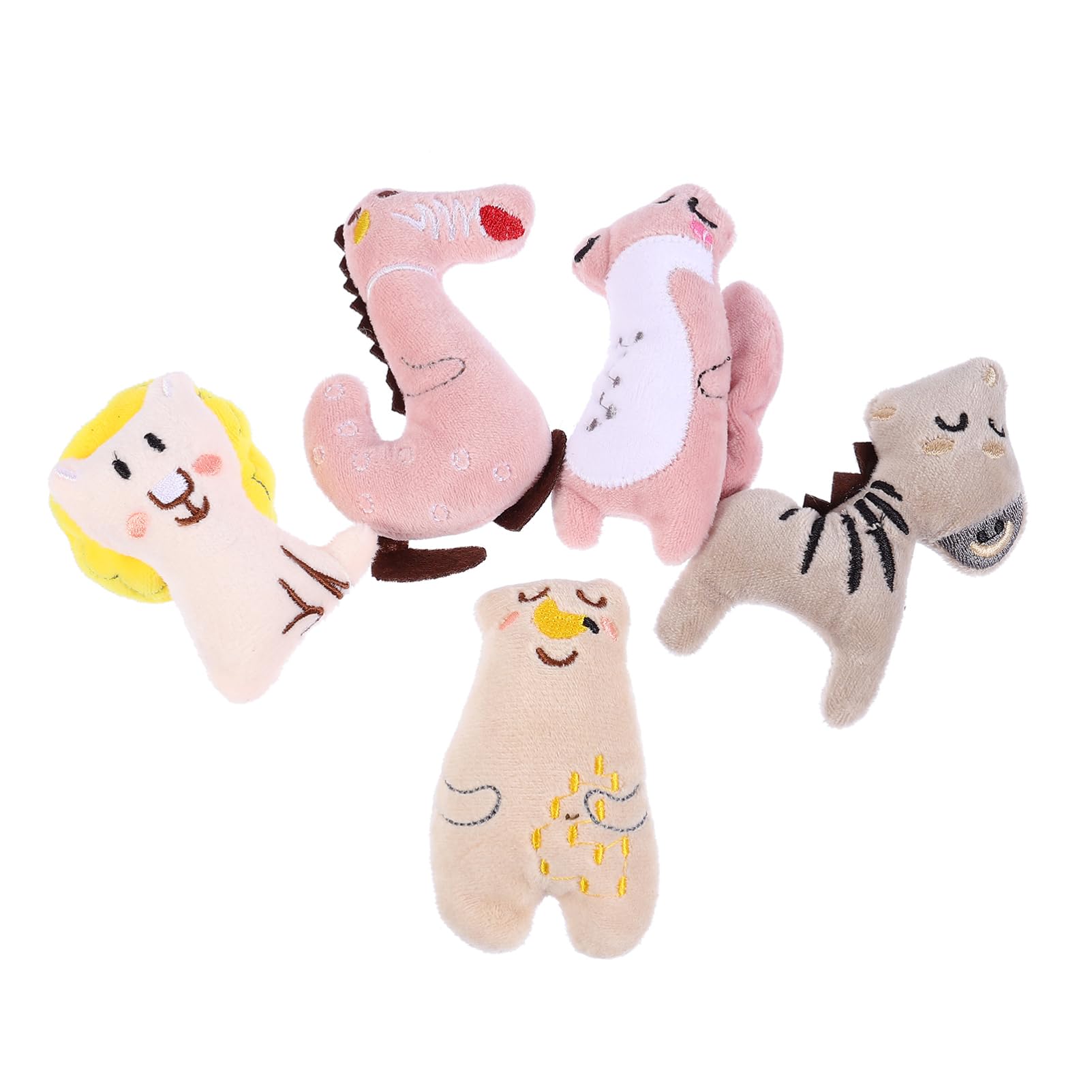 Kisangel 5 Pcs Animal Shaped Cat Toys for Teething and Fun Playtime