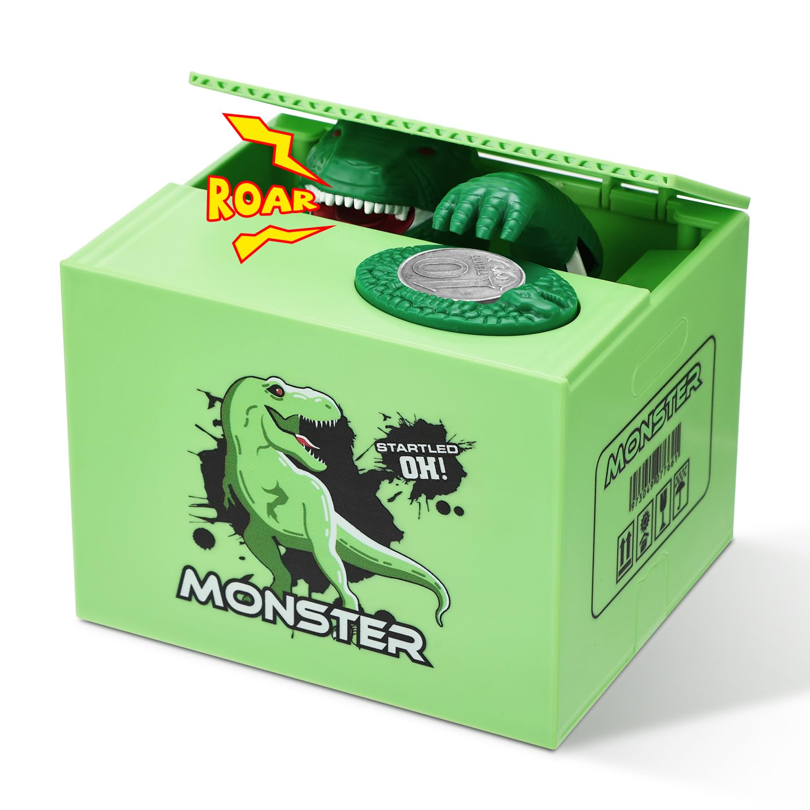 Unbreakable Dinosaur Coin Bank for Kids, Ages 3-8 | Savings Toy & Christmas Gift